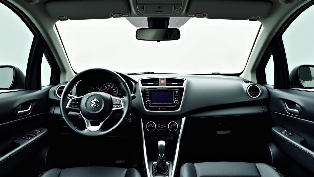 Intérieur de la Suzuki S-Cross, avec le tableau de bord, l
