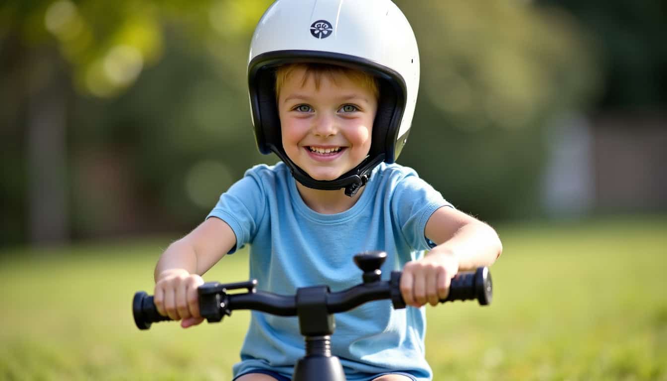 Enfant casque moto.