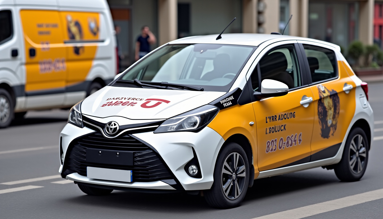Exemple de véhicule de tourisme disponible à la location chez Super U, type Renault Clio ou Toyota Yaris
