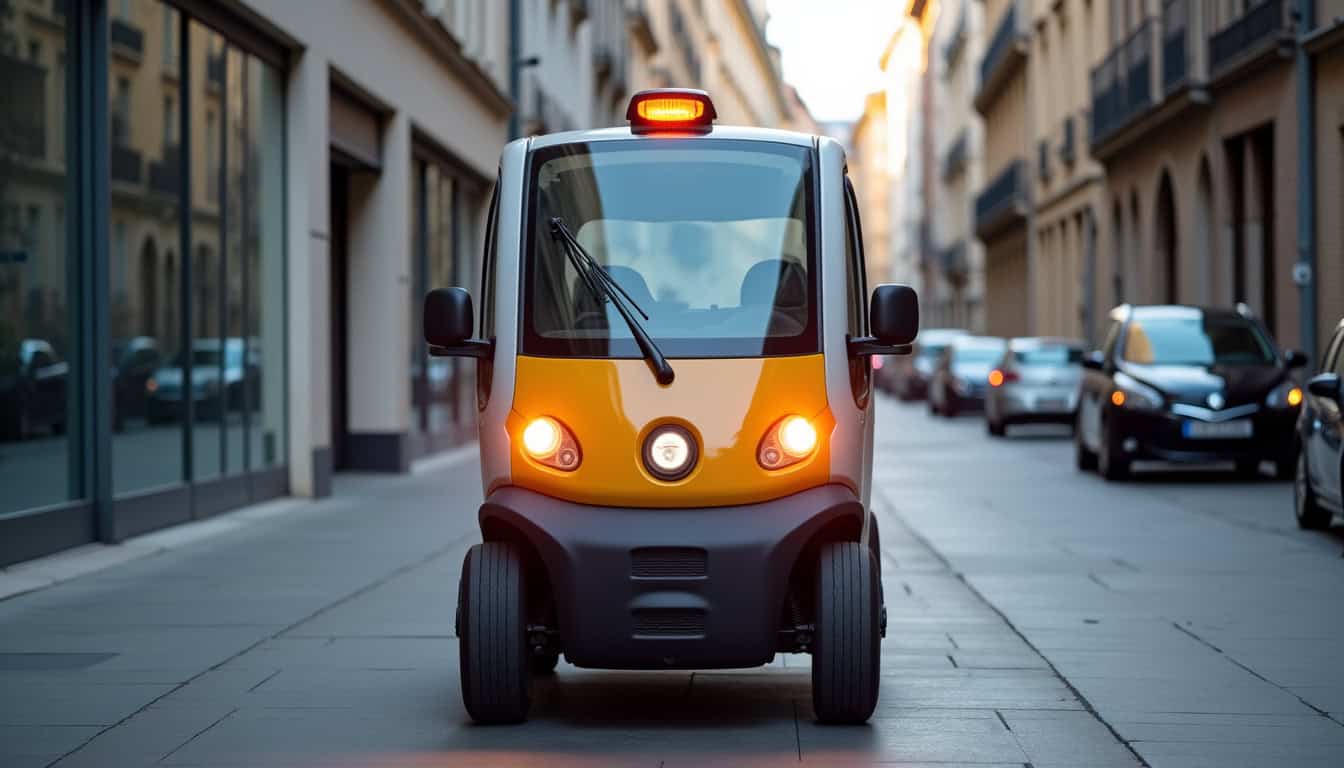 Trottinette électrique équipée de feux avant et arrière, d’un avertisseur sonore et de dispositifs rétro-réfléchissants