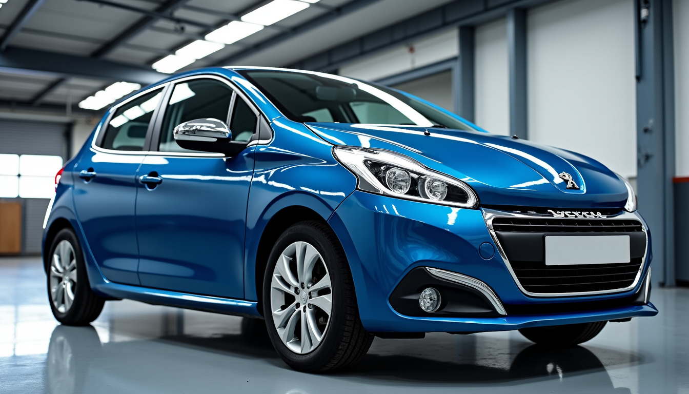 Véhicule Peugeot 208 PureTech 130 immobilisé sur le bas-côté après une panne mécanique
