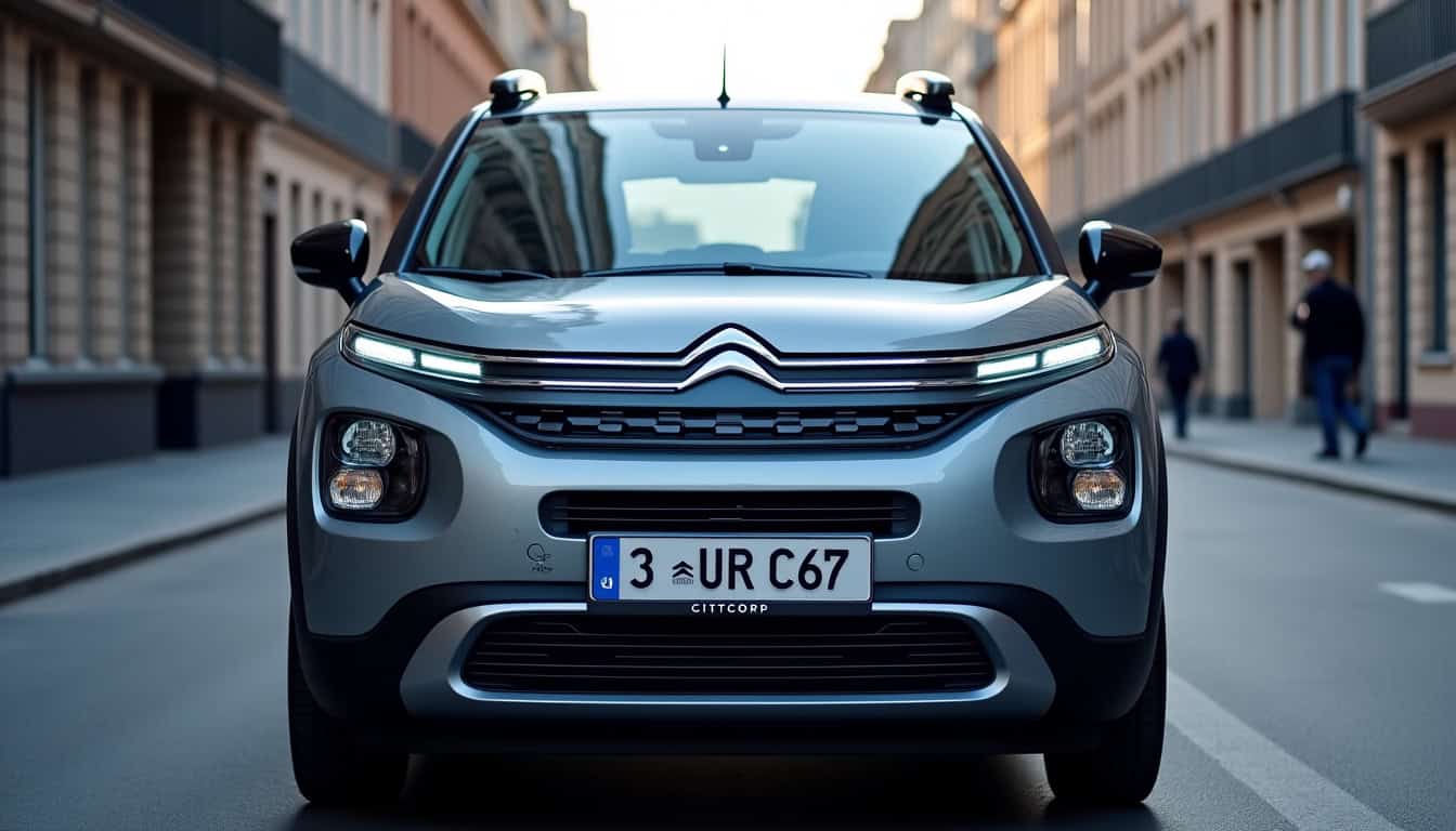 Vue de face du Citroën C3 Aircross 2026 avec signature lumineuse LED et calandre revisitée