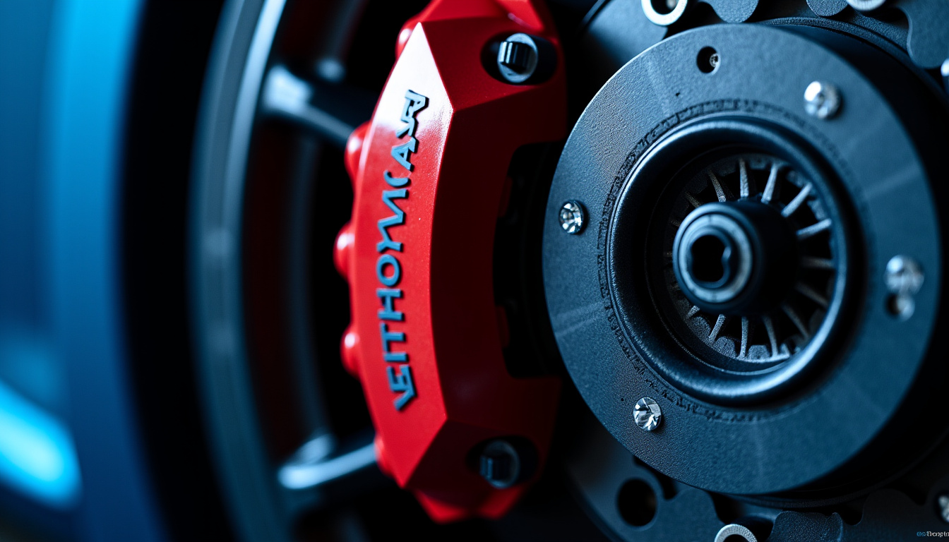 Freins en céramique de la Bugatti Veyron, montrant les disques ventilés et les étriers haute performance