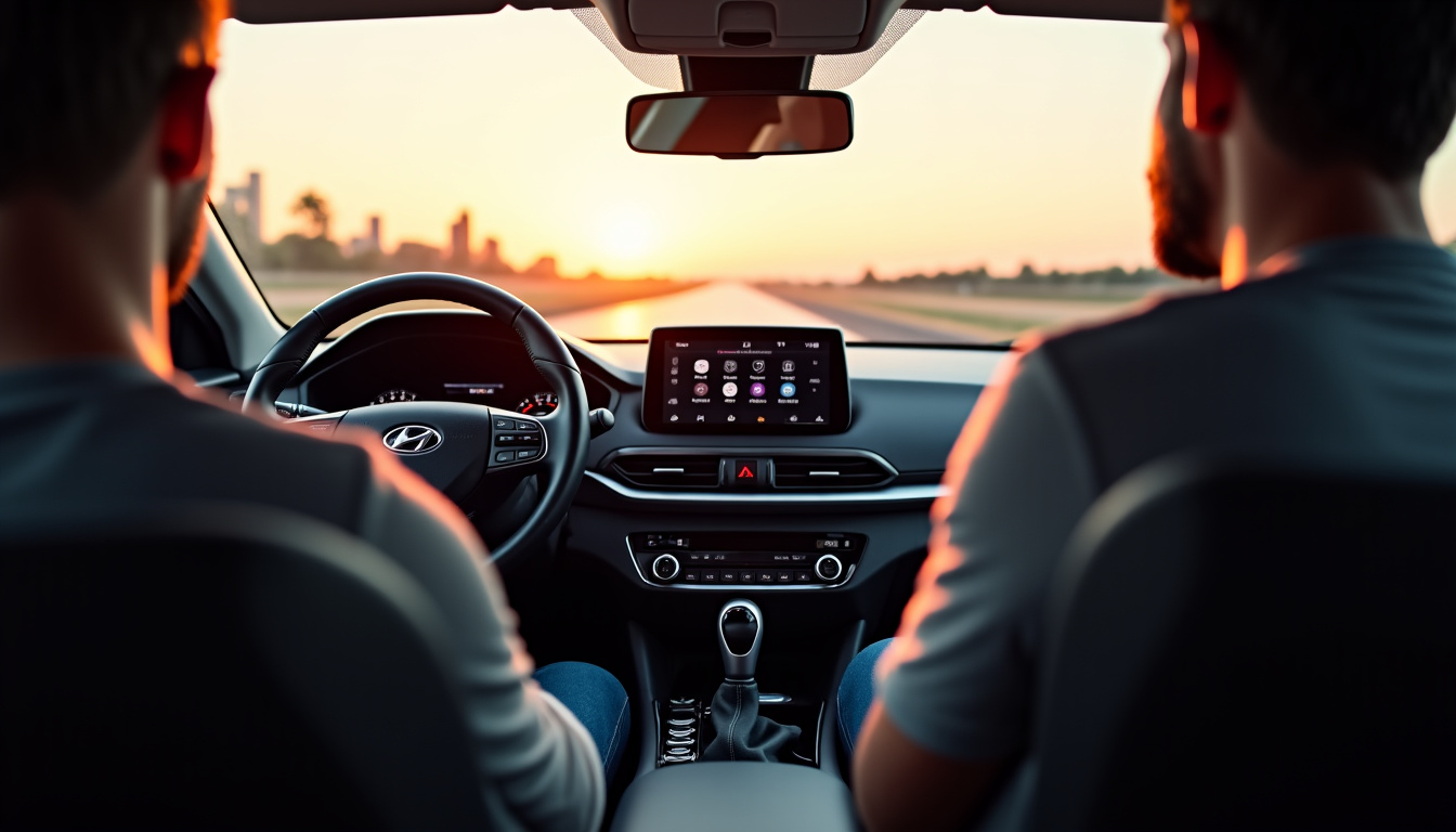 Intérieur du Hyundai Tucson avec double écran numérique incurvé de 12,3 pouces et volant sport N Line