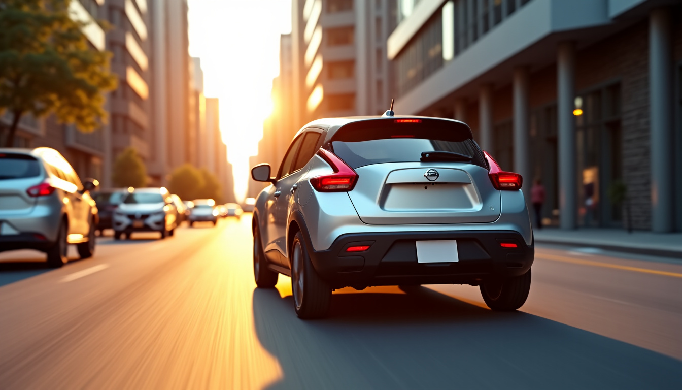 Nissan Juke en conduite urbaine, montrant sa facilité de manœuvre et son gabarit compact