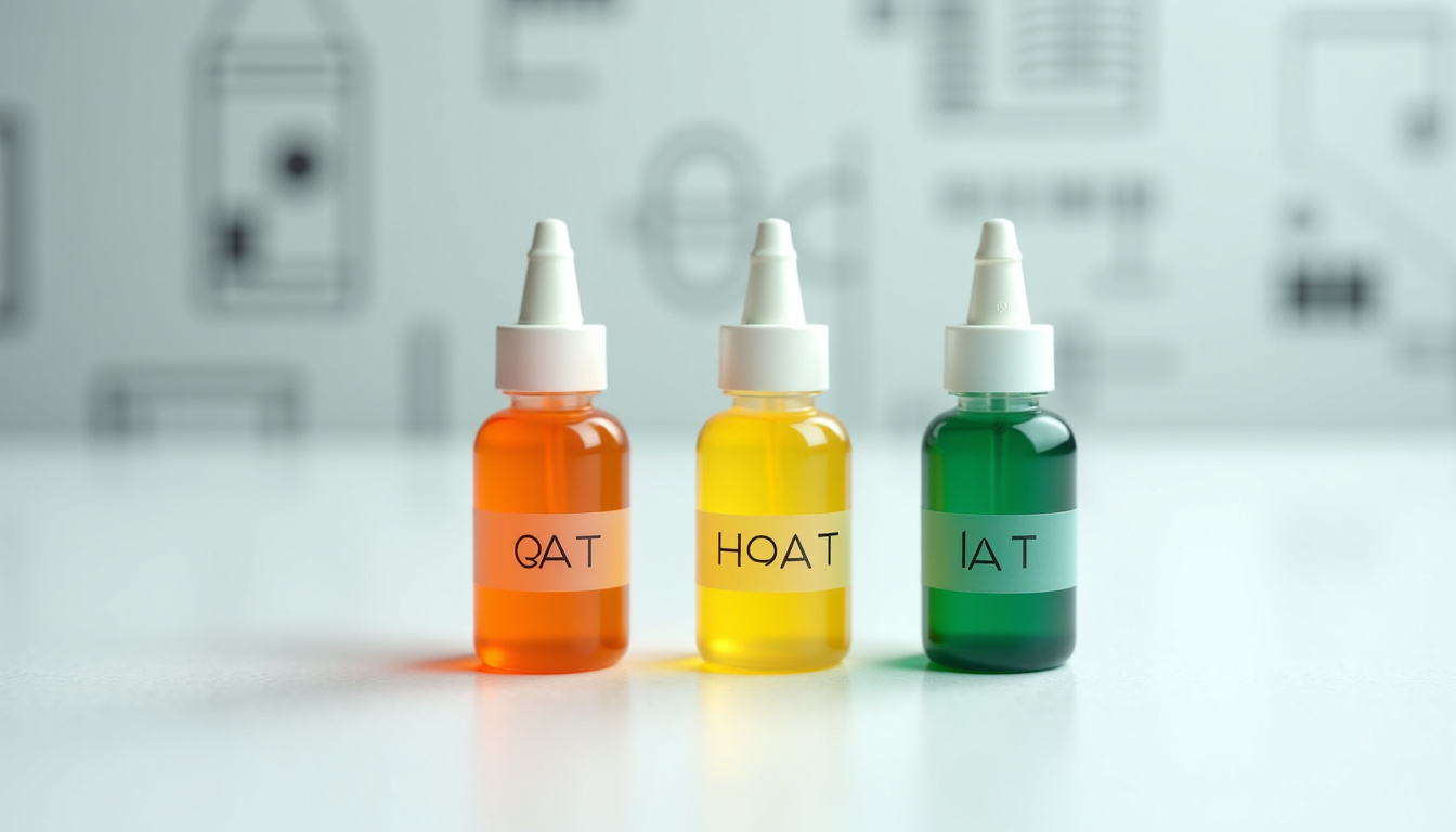 Tableau comparatif des liquides de refroidissement: OAT, HOAT, IAT avec leurs caractéristiques techniques