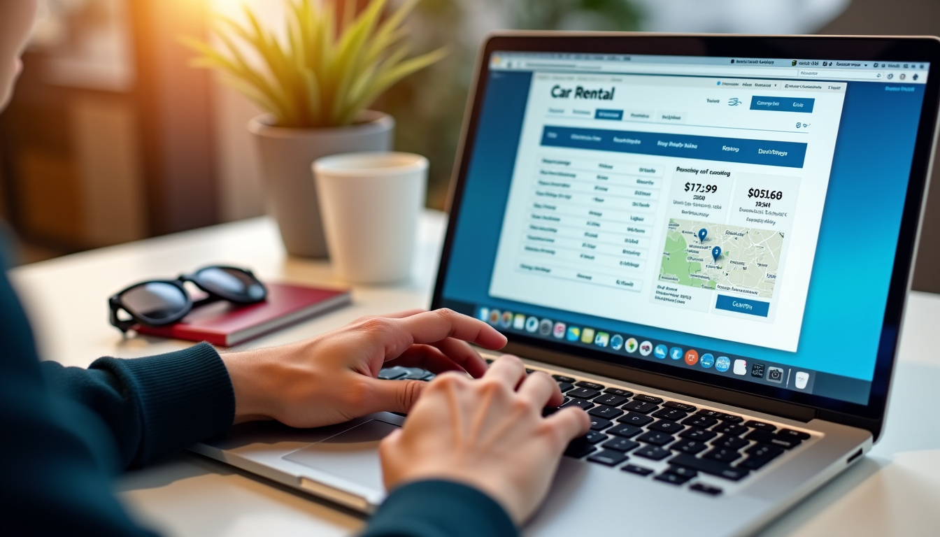 Utilisateur effectuant une recherche de voiture sur l