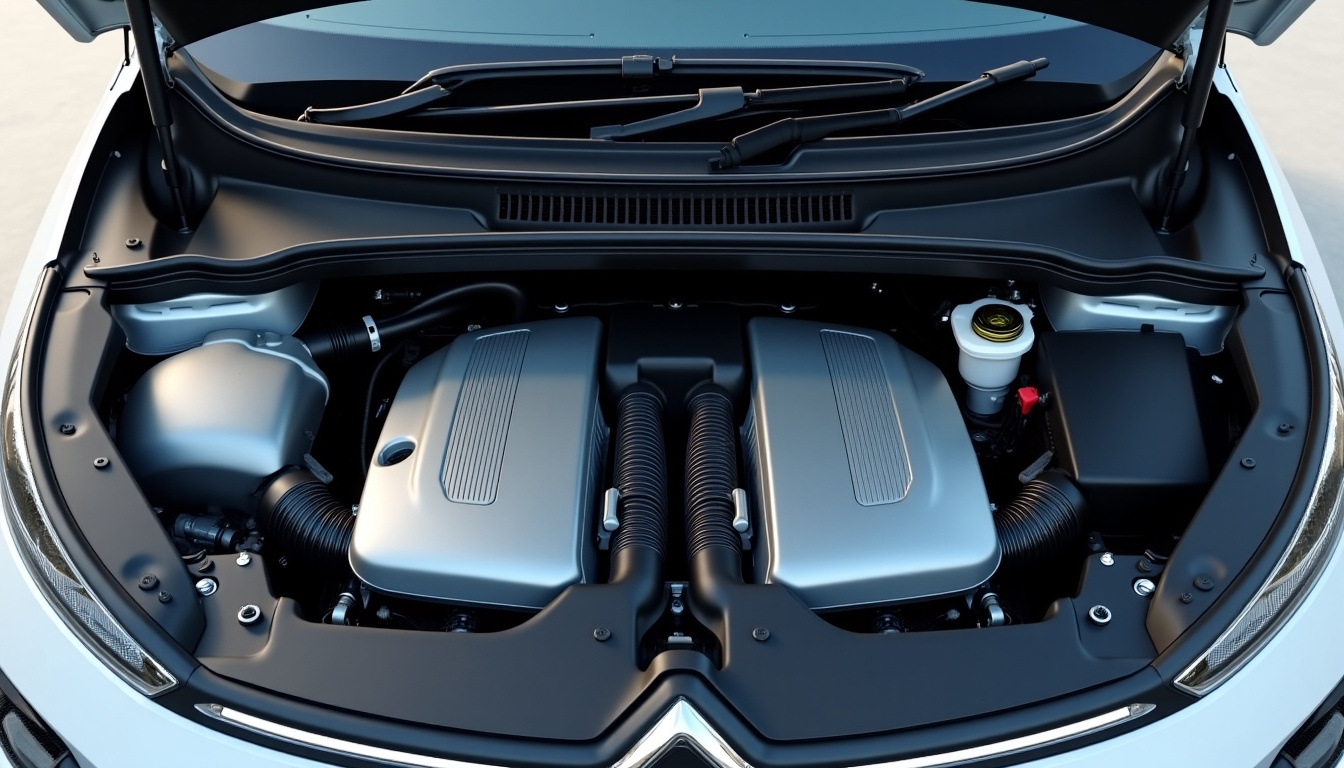 Vue du compartiment moteur du Citroën C3 Aircross 2025 montrant les différentes motorisations essence et hybride disponibles