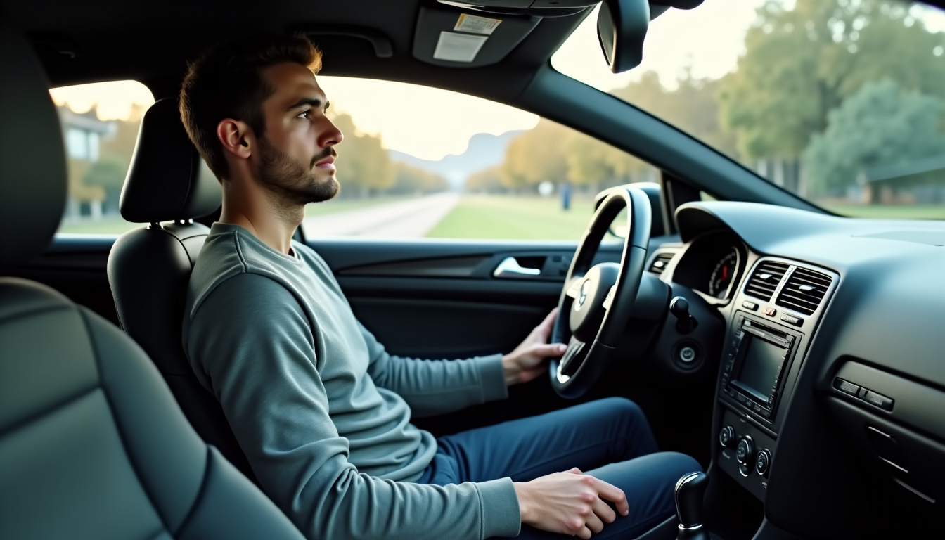 Conducteur au volant d