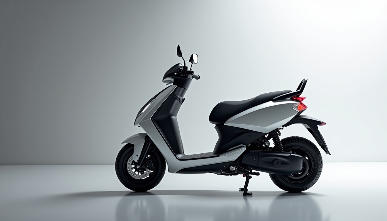 Détail du design du scooter Zontes 125 X, montrant ses lignes futuristes et son châssis en aluminium