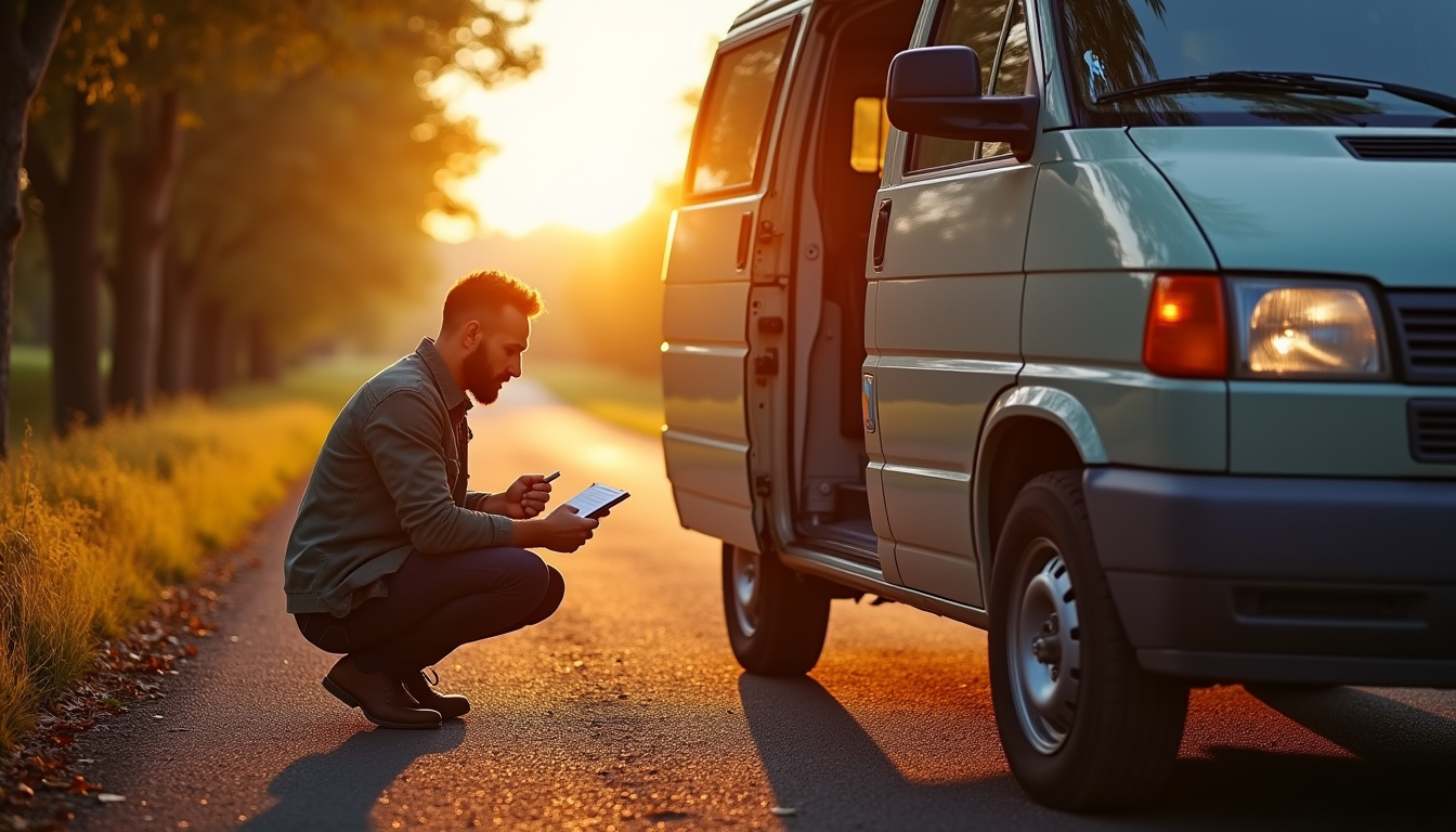 Photographie montrant un acheteur potentiel inspectant l