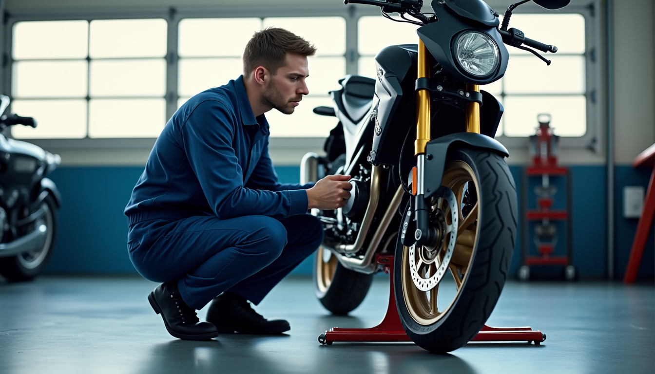 Technicien en combinaison inspectant les freins d