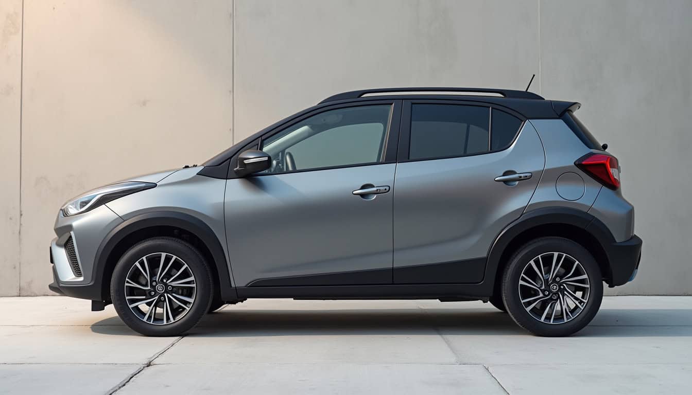 Vue extérieure de la Toyota Yaris Cross, montrant son design compact et sobre